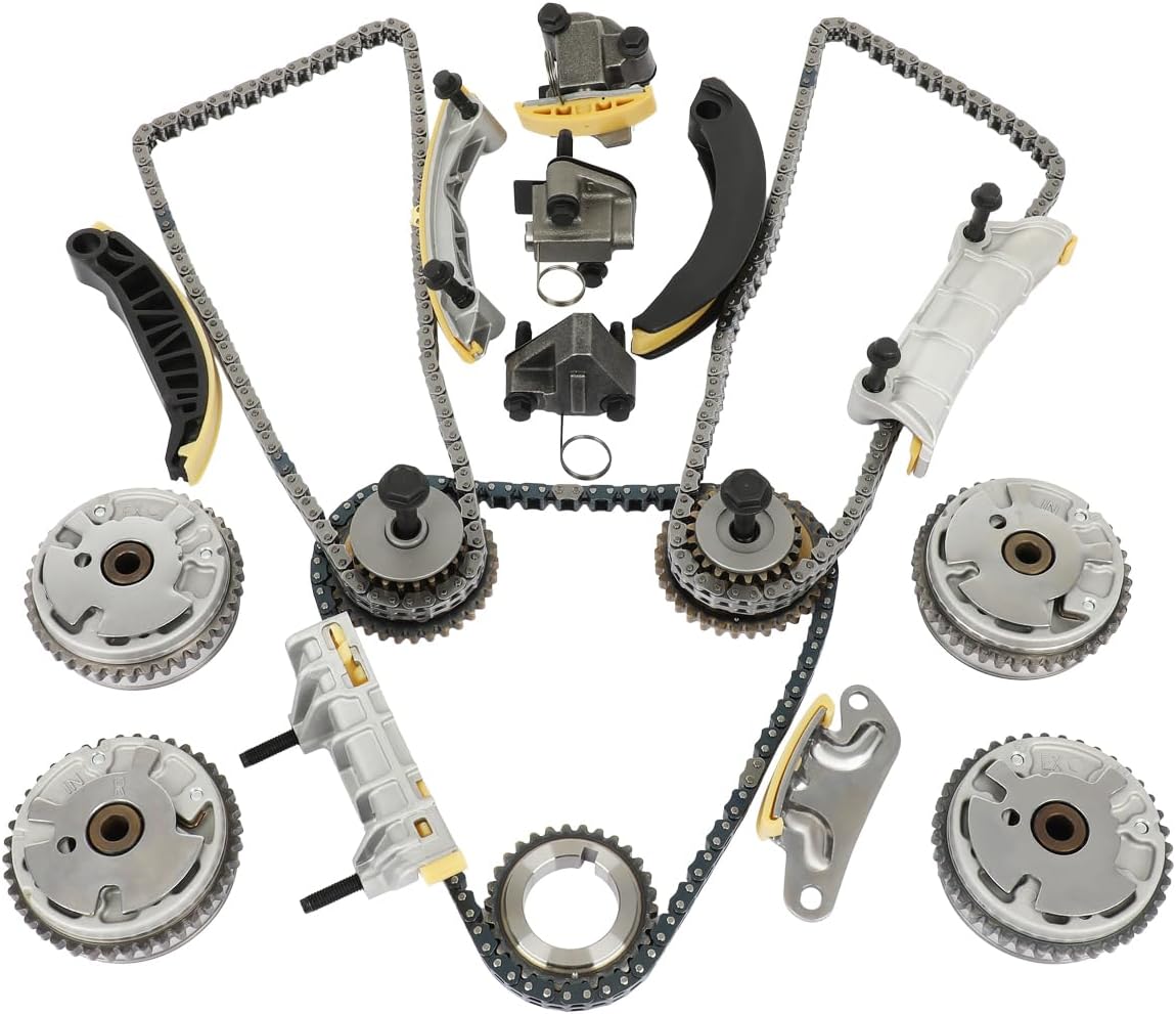 SCITOO Timing Chain Kit with VVT Sprocket 9-0753S Fit For Buick Enclave For Cadillac XTS For Chevy Camaro/For Malibu For GMC Acadia For Pontiac G6/G8 For Saab 9-5 For Saturn Aura For Suzuki XL-7 3.6L
