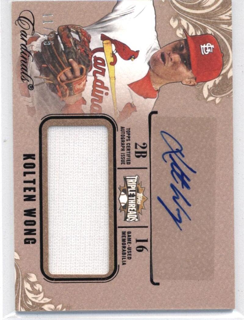 2016 Topps Triple Threads Unity Jumbo Autographed Relics Gold #UAJR-KW Kolten Wong St. Louis Cardinals MLB Baseball Card (Memorabilia/Game Used) (Autographed) 11/25/25 NM-MT