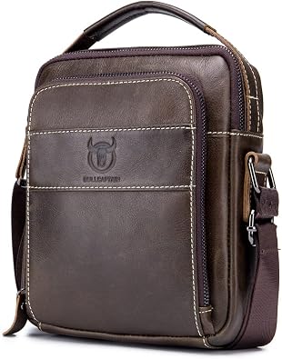 Genuine Leather Shoulder Bag Small Men Messenger Pack Handbag Sling Crossbody Bag Man Purse for Business