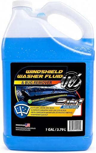 UCS Premium Windshield Washer Fluid - 1 Gallon Ready to Use Streak-Free Crystal Clear Vision Bug Remover Methanol-Free