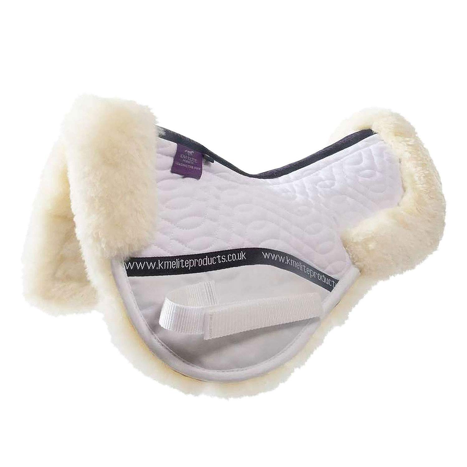 KM Elite High Wither Half Pad - Spine Free (White/Natural, Medium)