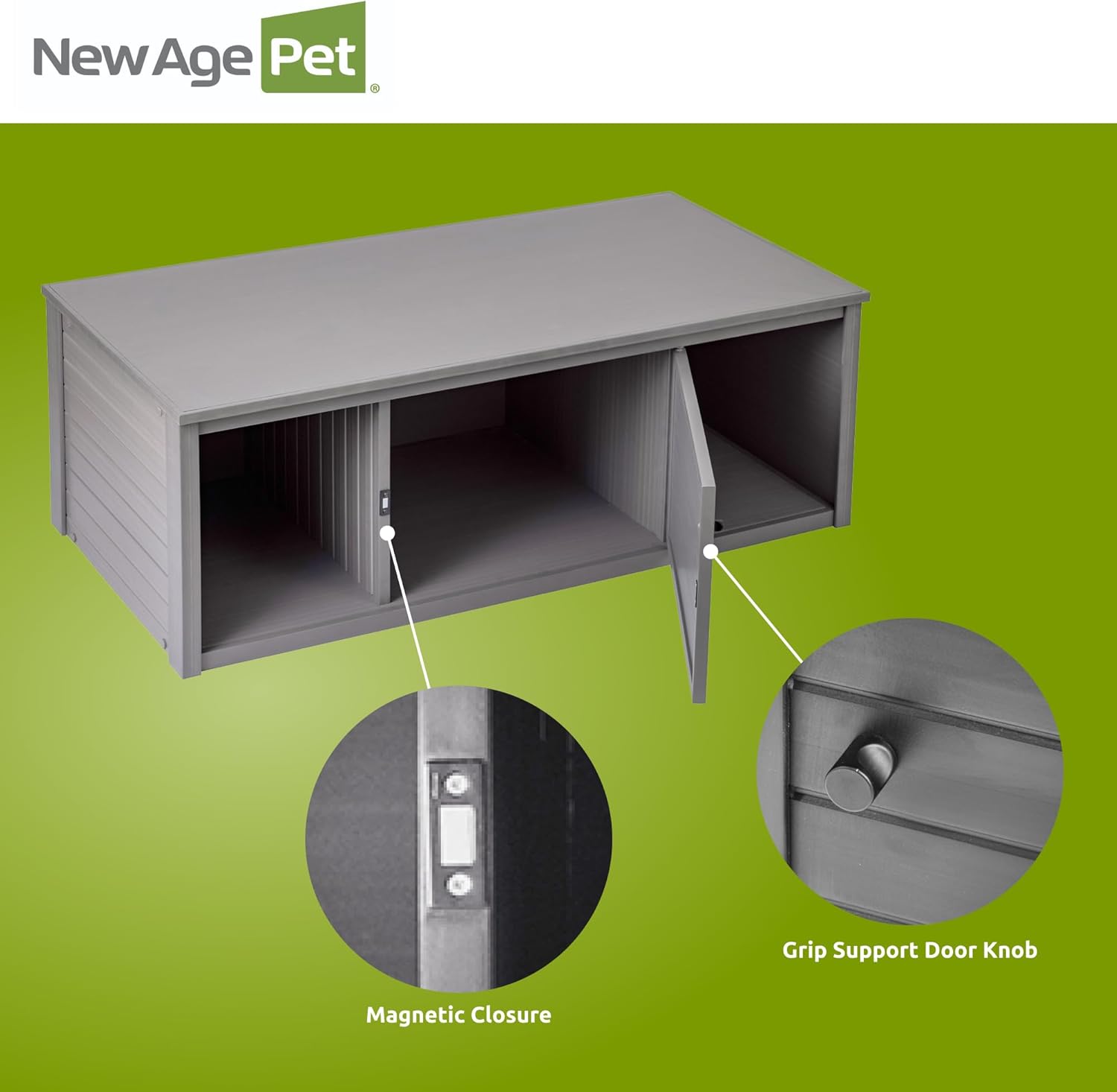New Age Pet Lo‑Boy Versa Stand for Reptile Terrariums, Low-Profile ECOFLEX Cabinet for Stacked Large, 48" Mojave Reptile Habitats, Grey