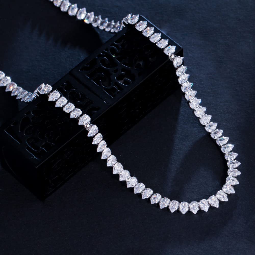 Set di gioielli da sposa per donna, collana AAA + zircone set di gioielli anallergici regalo di compleanno per fidanzamento matrimonio, set di gioielli da sposa per donna per festival