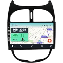 Pantalla Honda Accord 2006 YUNTX Android 12 Autoradio con navi para Peugeot 206 (2002-2010)-Cámara Trasera-9 Pulgada Pantalla-Dab/Bluetooth 5.0/Control del Volante/USB/WiFi/4G/MirrorLink/CarPlay/Android Auto/GPS