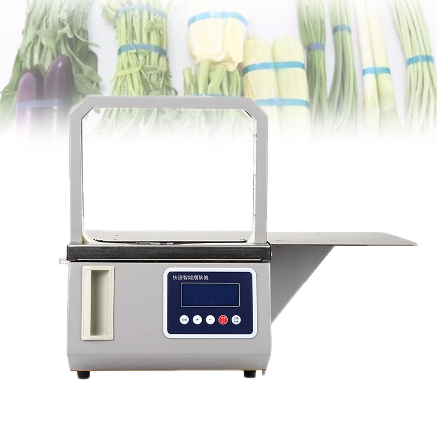 Vunhex One Color Automatic Strapping Machine, Efficient Electric Banding Machine, Uses 12Mm Strapping Tape, 1.5S Rapid Binding, Adjustable Tension For Supermarkets & Industrial Packaging