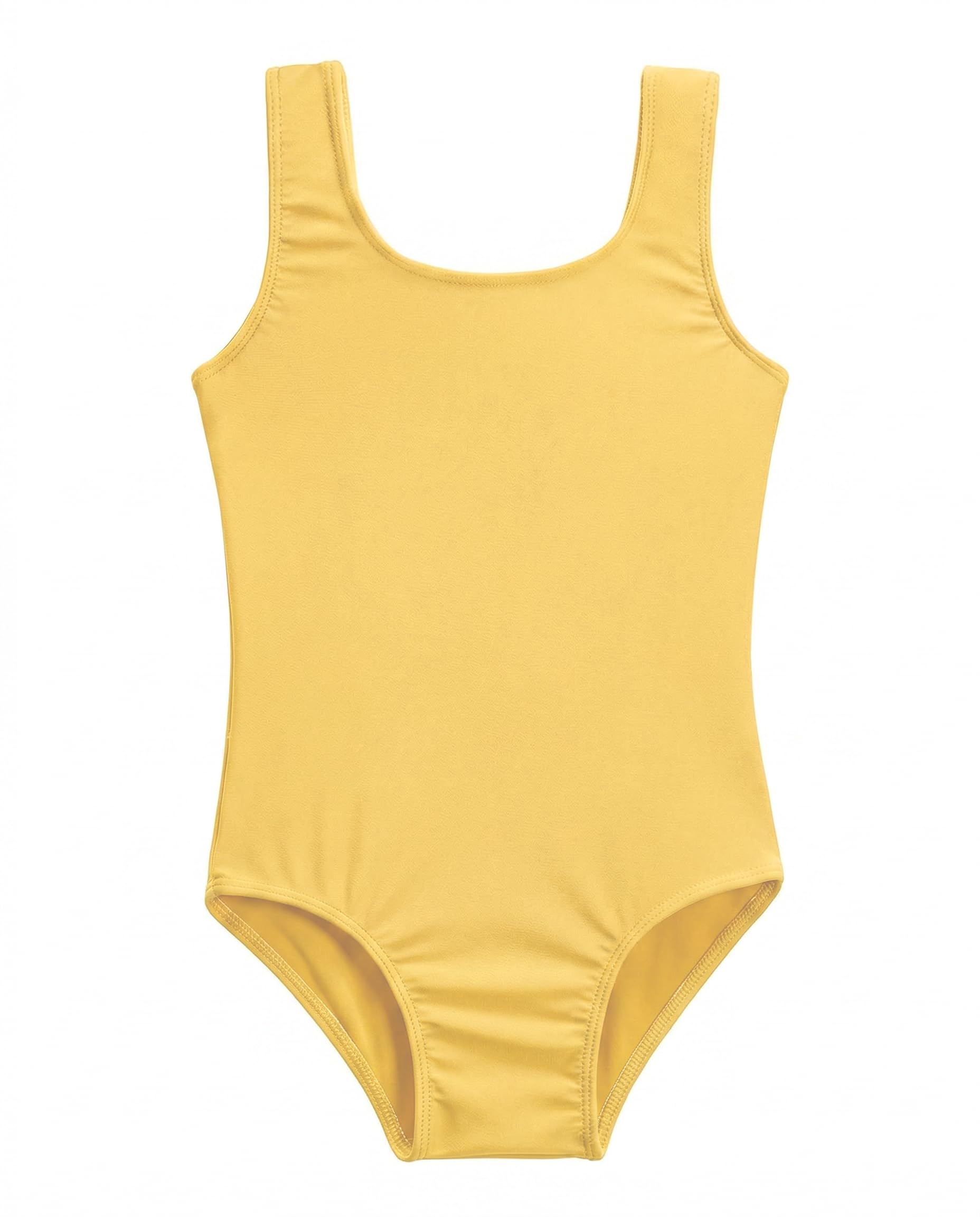 City Threads Girls Bathing Suit One Piece UPF 50+ Made in USA, Tank Swimsuits Girls Swimwear (Yellow, 5)