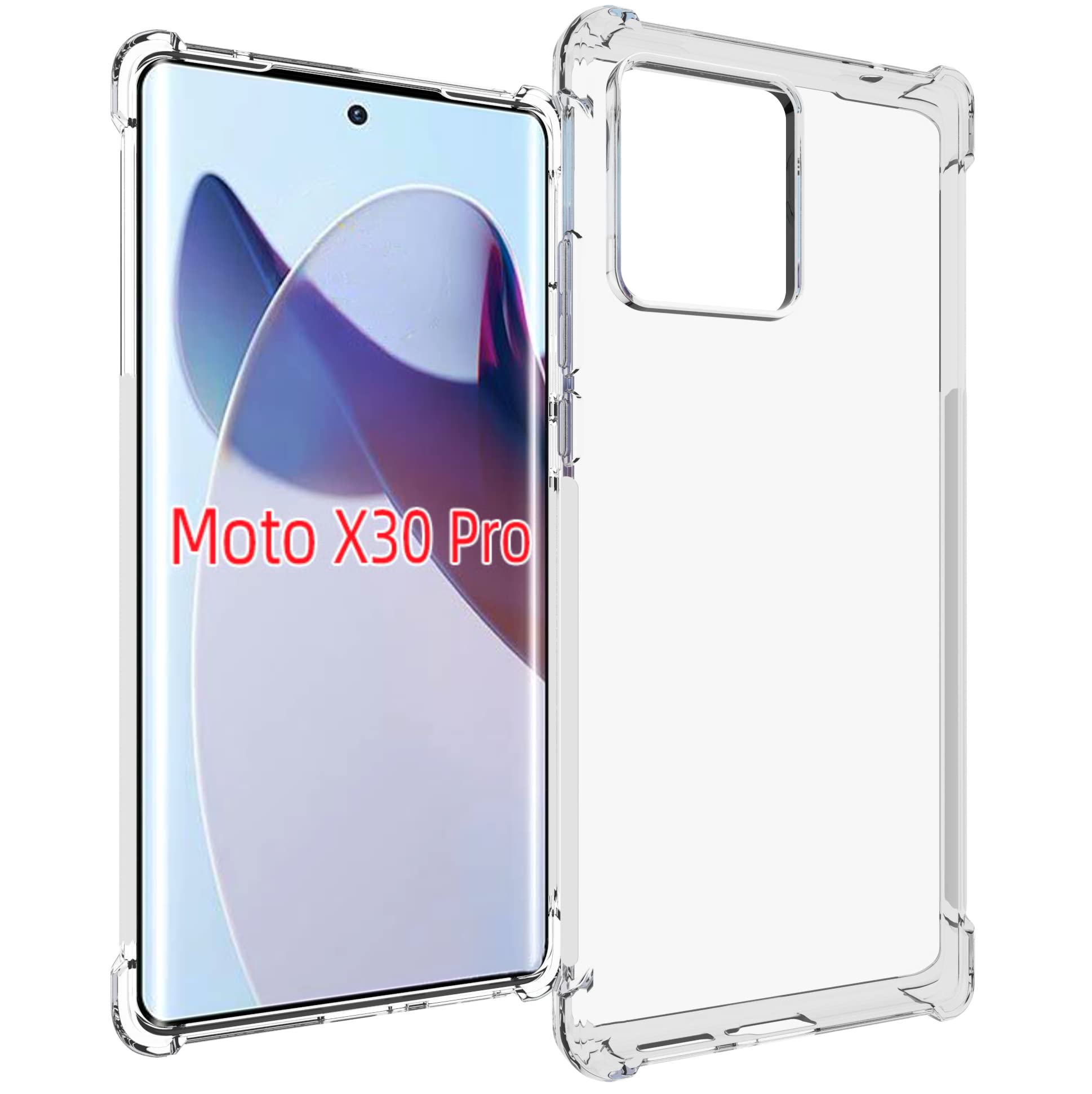 USTIYA Case for Motorola Moto Edge 30 Ultra Clear TPU Four Corners Protective Cover Transparent Soft funda