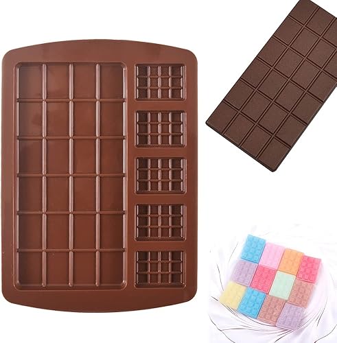 Miniatura 3 de ionEgg Moldes de silicona para barra de chocolate, moldes caseros de barras de proteínas y energía, 5 paquetes