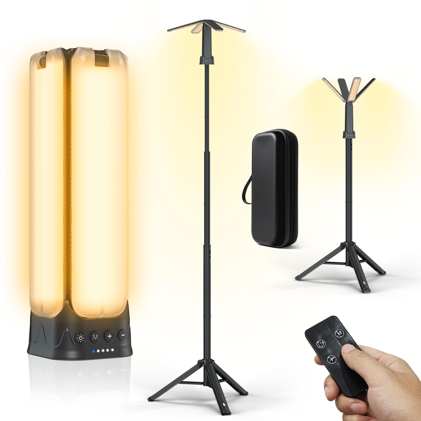 camping lamp led Clemas Lights with Remote & Stand 6 Ft, 14000 mAh Rechargeable Camping Lantern Tent Light, 6000 Lumen Work Light, Portable Outdoor Light for Hiking, Camping, Emergency, Power Outages : Sports & Outdoors this portable LED light Size:Grey-XL | 6'5
