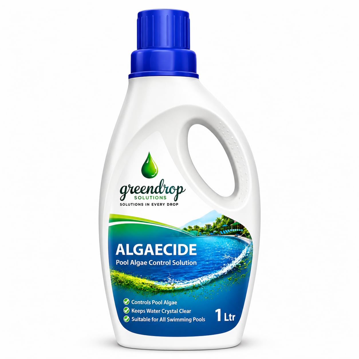 Swimming Pool Water Algaecide - 1 Litre | Swimming Pool Algae Controller | with Active Copper Ammonia Complex Formulation | Removes Green & Black Mustard Algae-image-26