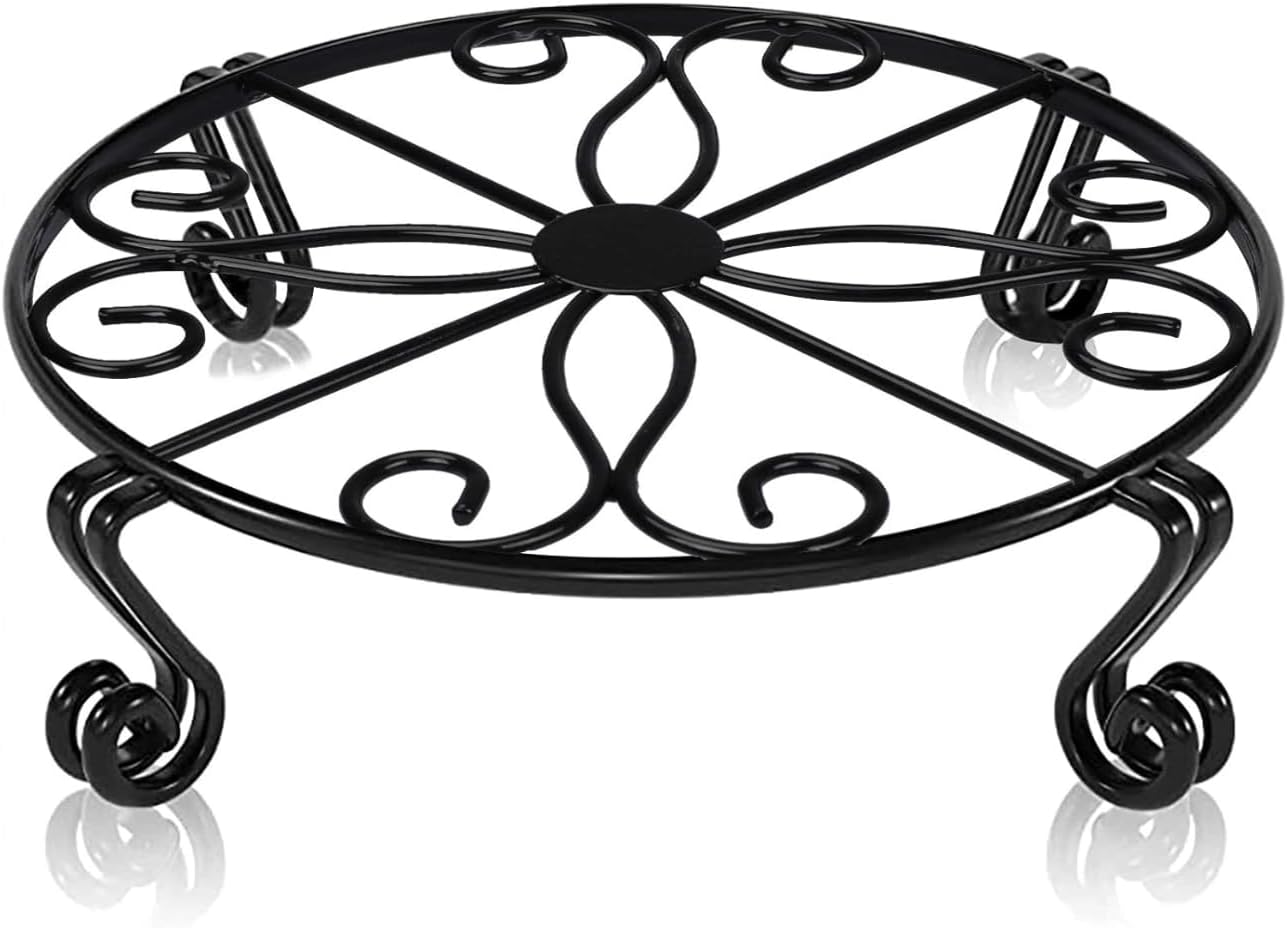 Metal Plant Stand for Pots - Rustproof Iron Round Holder for Indoor and Outdoor Garden Decor