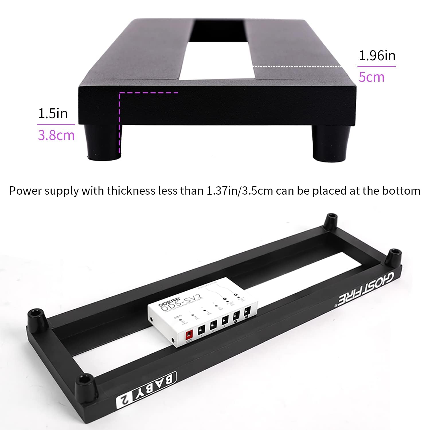 Ghost Fire - Pedalera de guitarra con efecto de aleación de aluminio con bolsa de transporte, serie V (V-BABY 2)