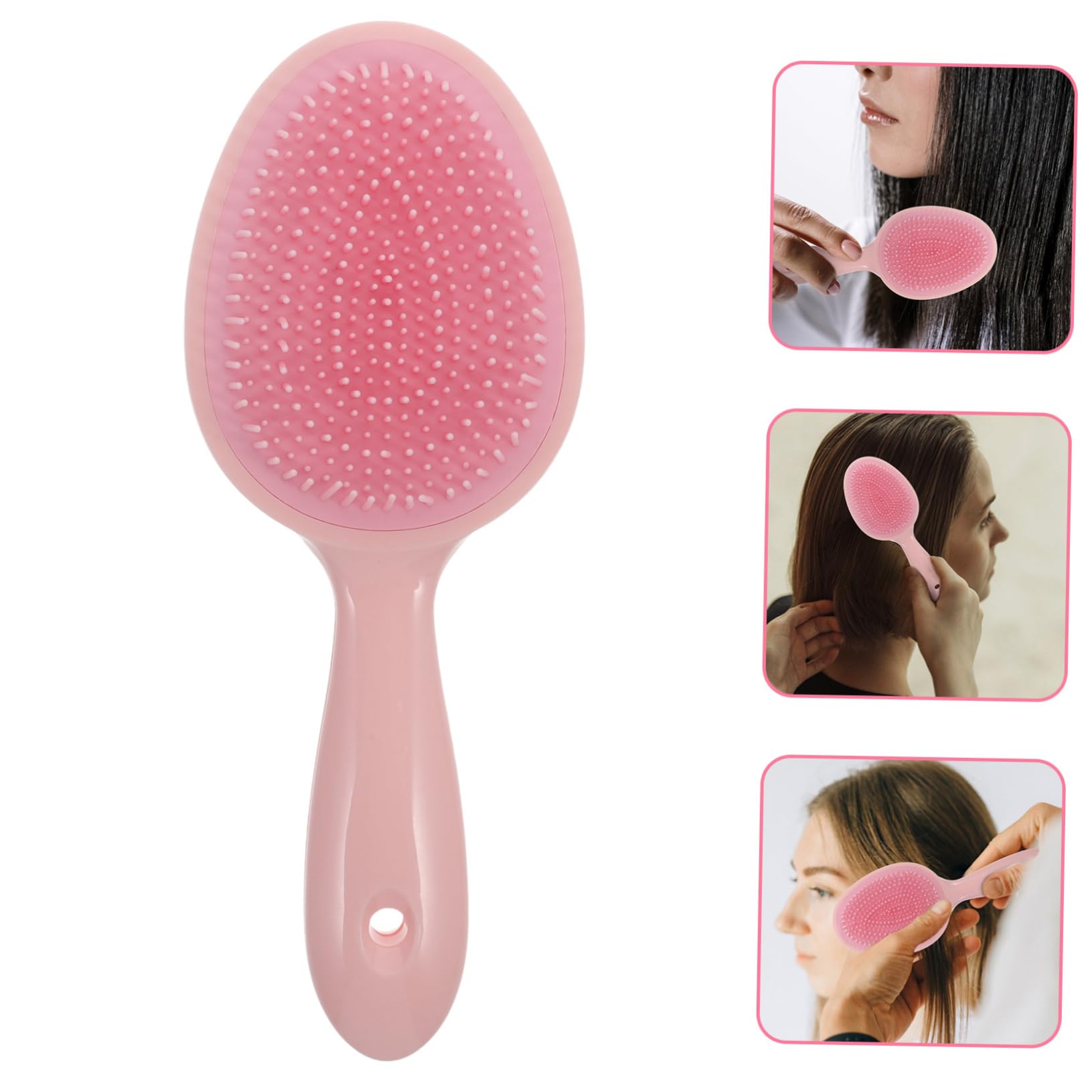 Healeved 5piezas Cepillo Masajeador De Cabelludo Cepillo De Ducha Para Masaje y Limpieza Diseño Ergonómico Para Aliviar Picazón y Controlar Color Rosa