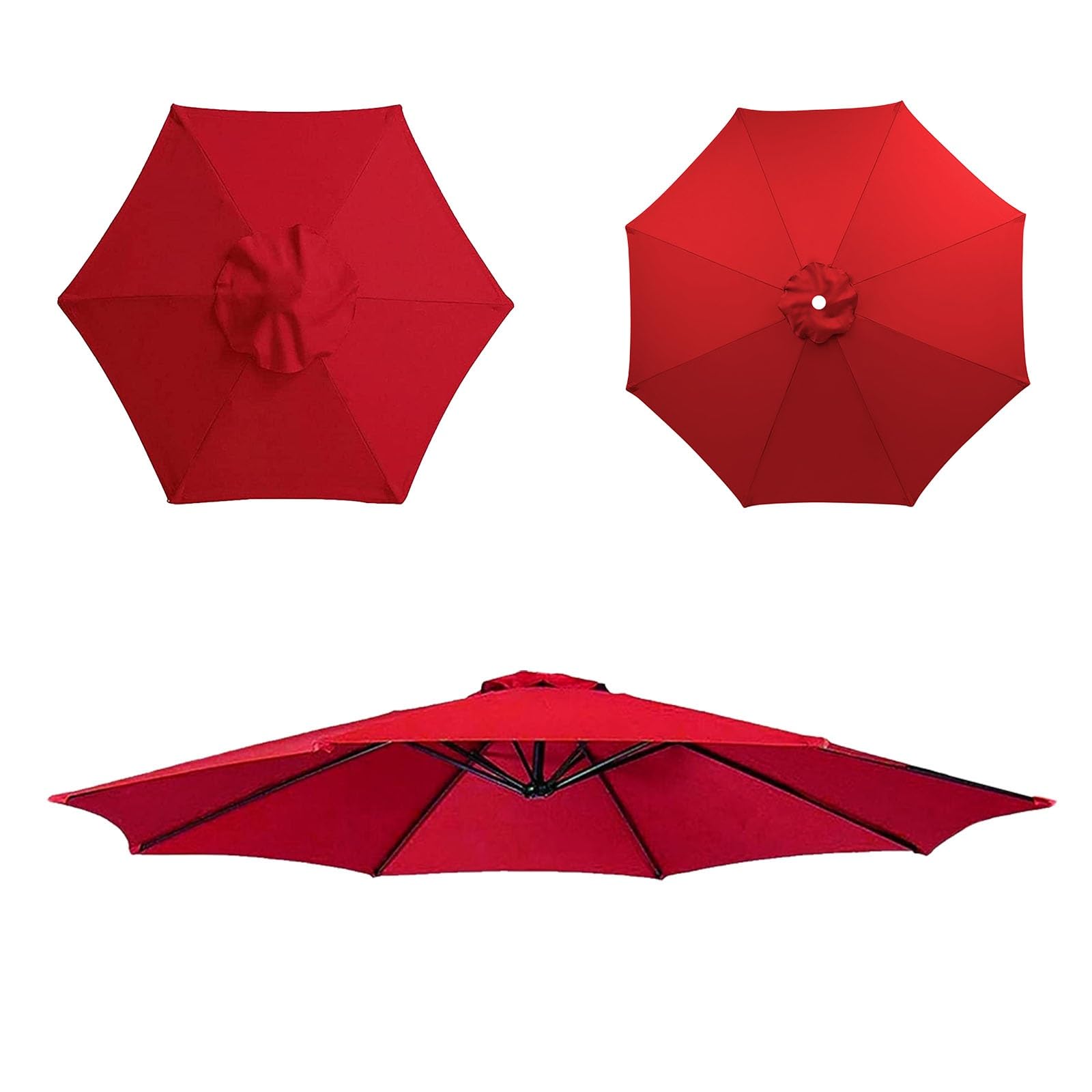 Replacement Parasol Cloth, Market Table Umbrella Canopy, Umbrella Canopy, waterproof, Umbrella Replacement Cloth, Replacement Parasol Fabric cover for Garden Umbrella(Red,8ribs:2.7m/8.8ft)