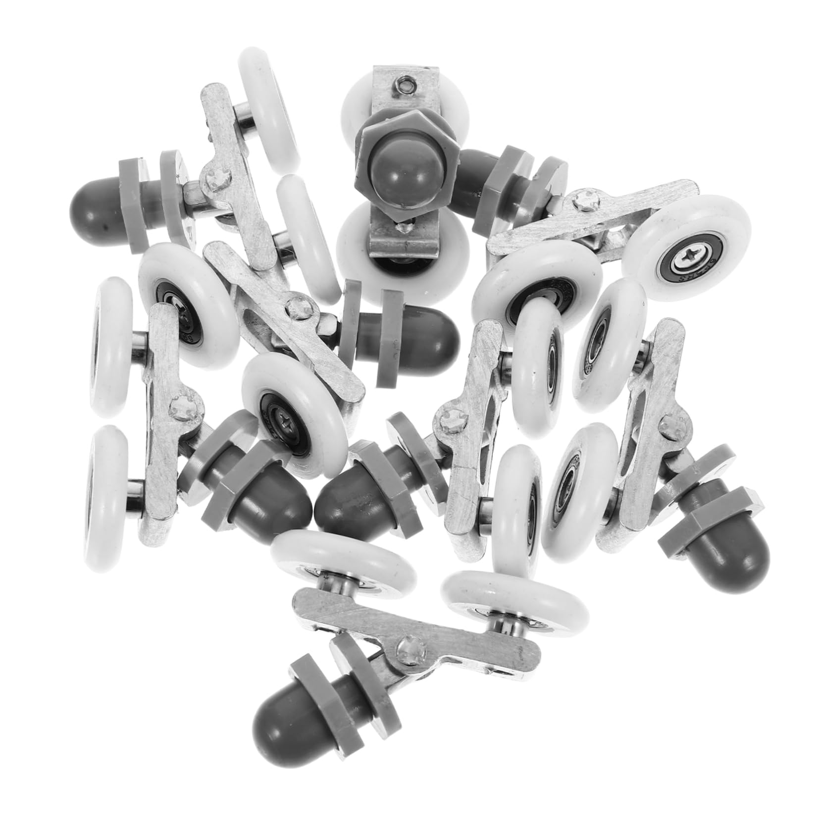 QUMIIRITY 8pcs Shower Door Rollers Dual Wheel Glass Door Hardware Easy Installation Fit for Bathroom Styles