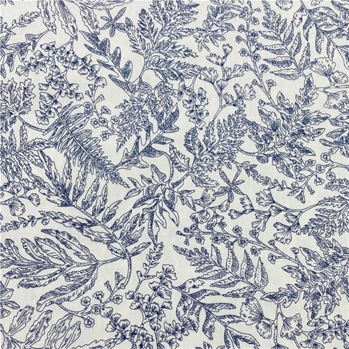 Tissu en pur coton imprimé végétal Color-02 pour couture de robe d'été et linge 150x200cm