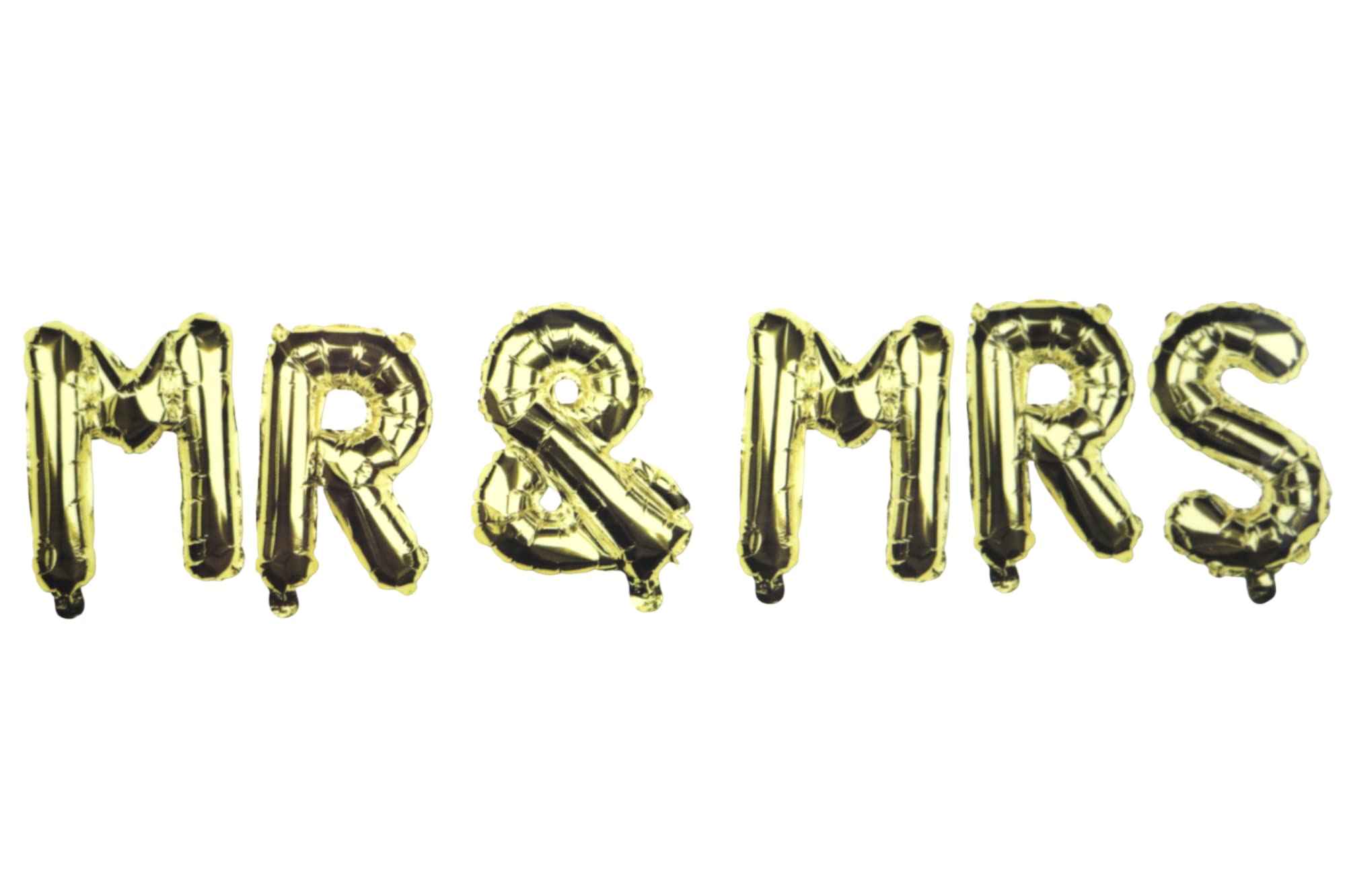 Foil Balloon Mr & Mrs Letters Banner Birthdays Parties Anniversary Decorations 34cm Tall (Gold)