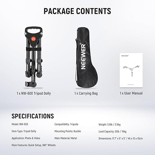 Miniatura 41 de Neewer - Trípode de fotografía