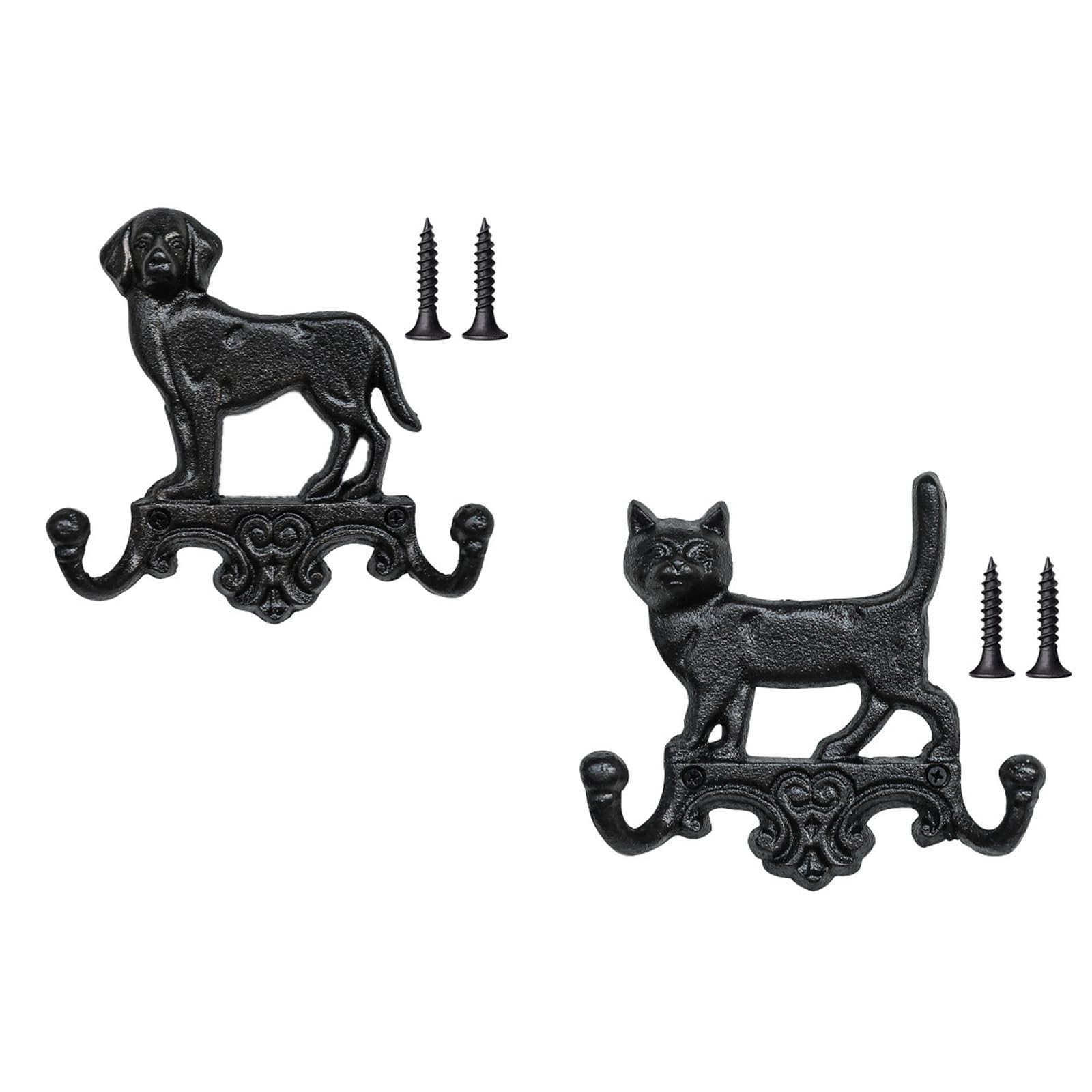 Schlüsselhaken Aus Gusseisen In Hundefrom – Schwarz, Dekorativ & Stabil Für Schlüssel & Leinen