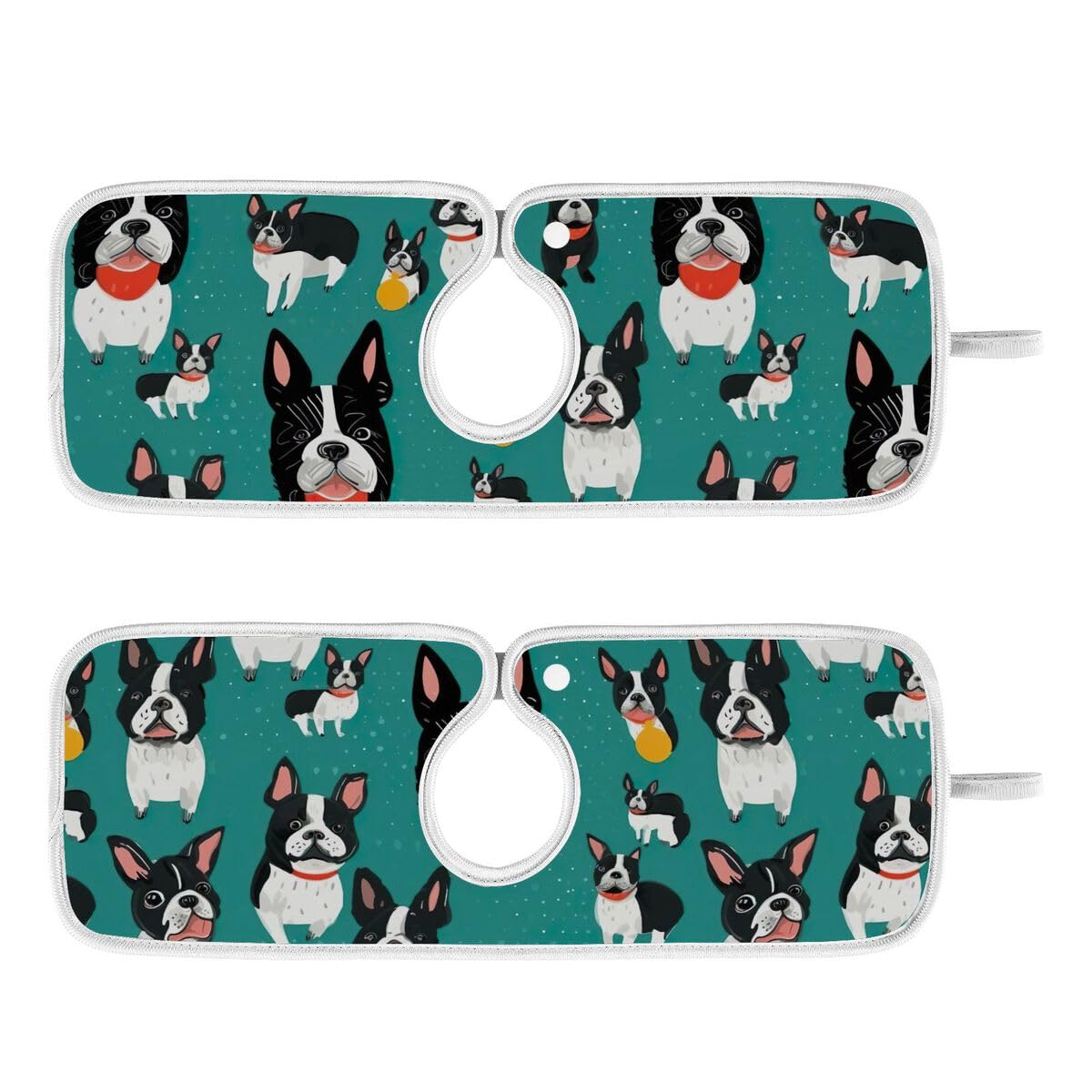 FULUHUAPIN 2 Pack Dog Kitchen Faucet Splash Catcher Absorbent Mat, Polyester Sponges Machine Washable Quick Dry Drying Mat, Sink Accessories 23'' x 5'' 20324233