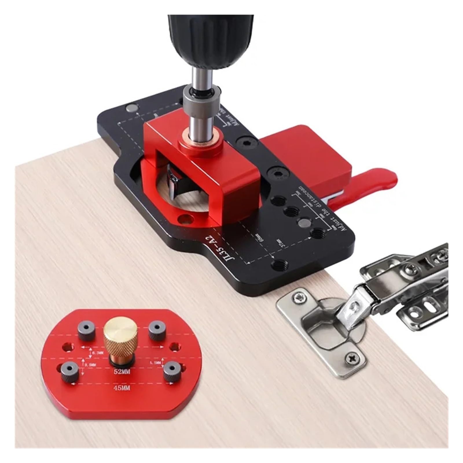 ZHGUIMING AEE6-Cabinet Scharnier Jig Kit Aluminium Legierung 35Mm for Gesicht Rahmen Schrank Schrank Tür Scharniere