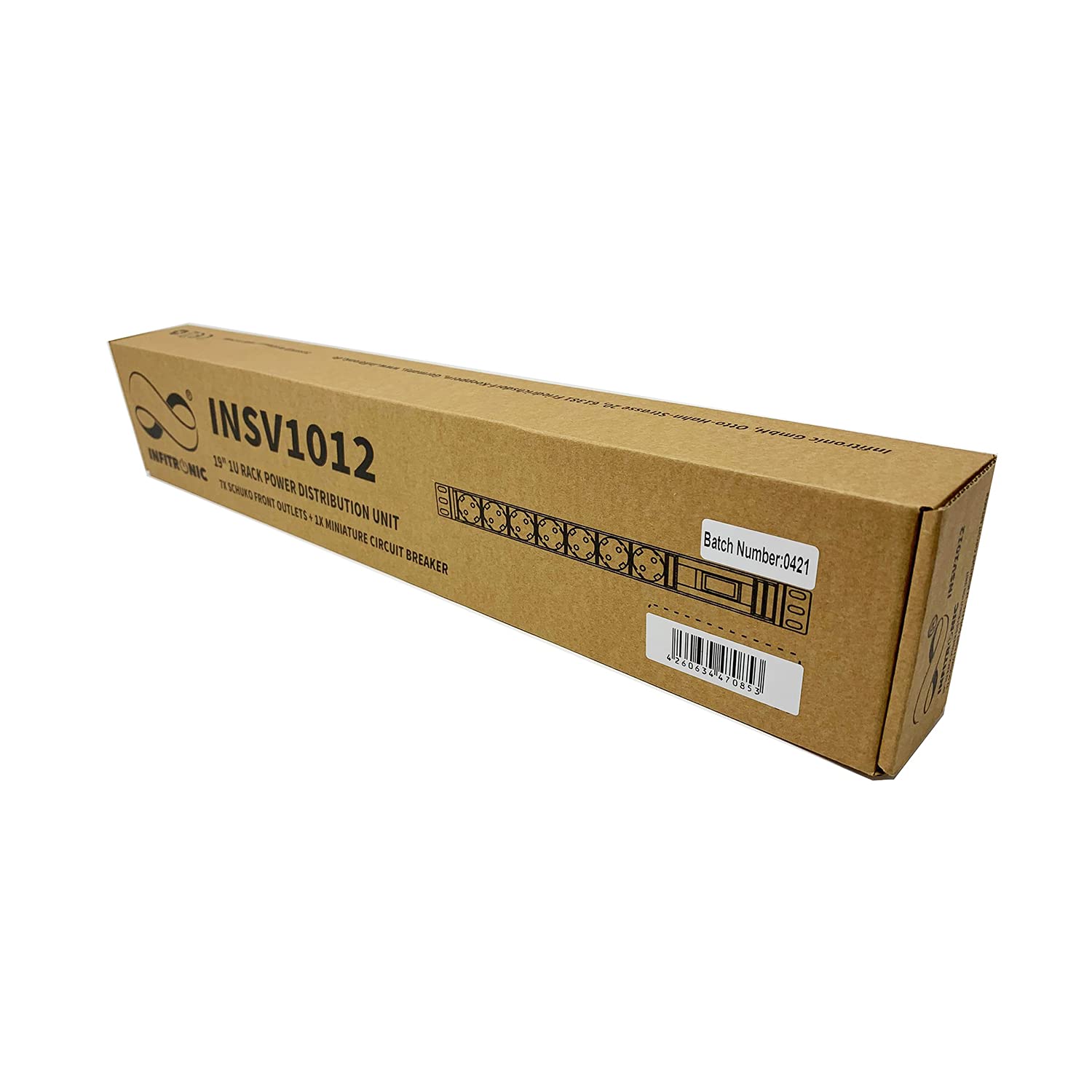 Infitronic - INSV1012-19" 7 Prises multiprise 1U avec disjoncteur/Interrupteur FI/LS