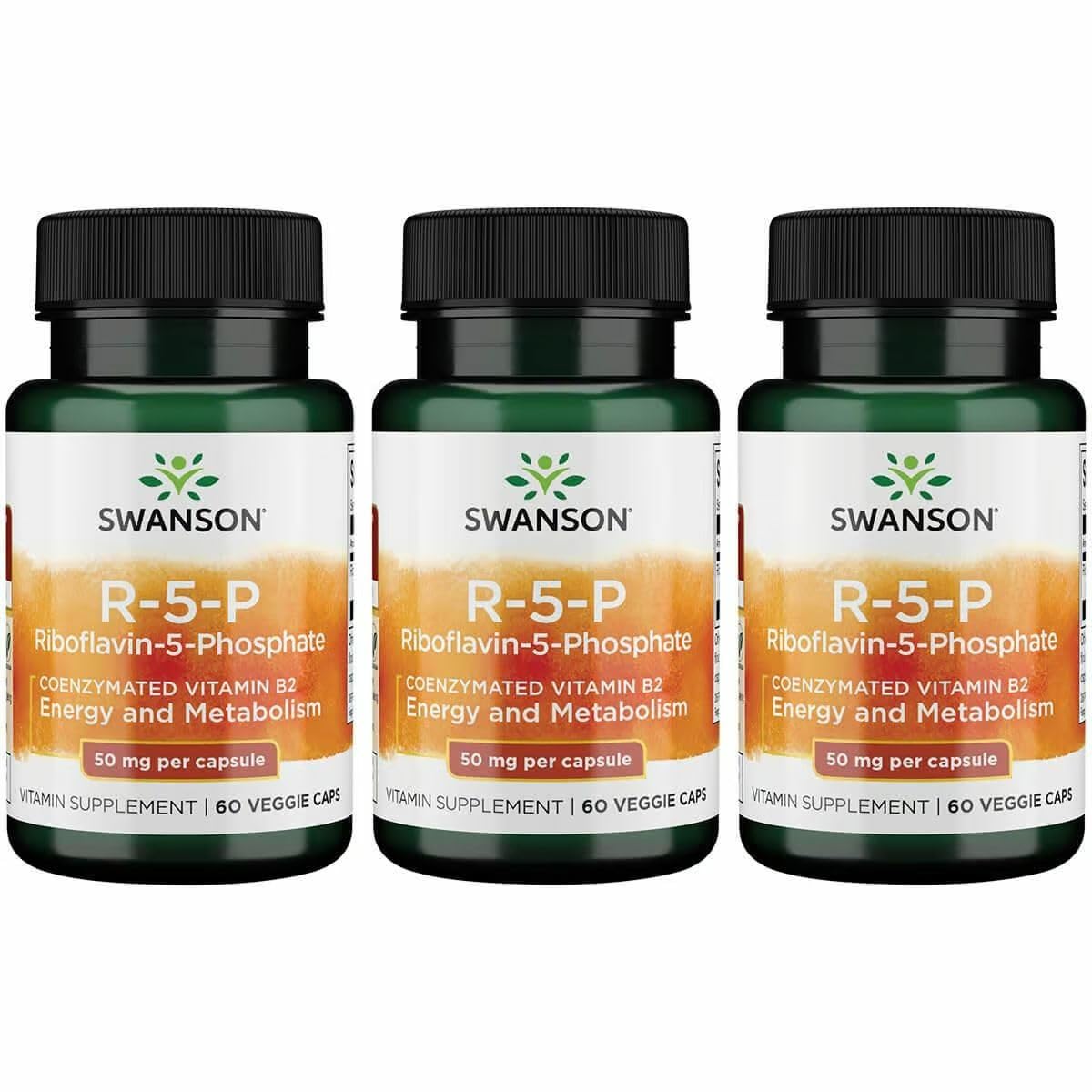 Swanson R-5-P Riboflavin-5-Phosphate Vitamin B2, 60 Capsules, 3 Pack 60 Count (Pack of 3)