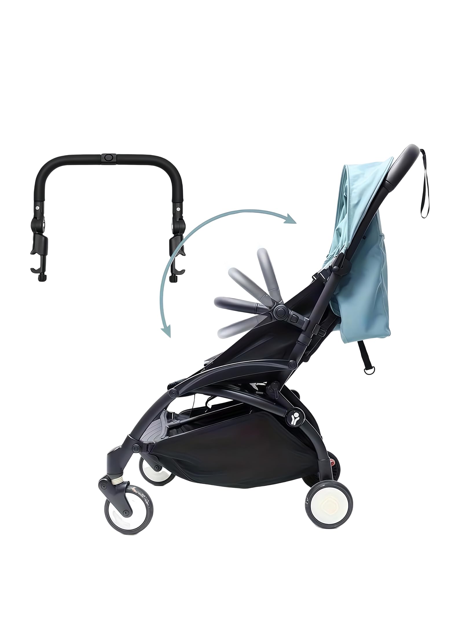 Universal Stroller Bumper Bar - Adjustable Safety Bar for Baby Strollers, Easy Install & Leather Cover, Compatible with Most Stroller Frame Shapes