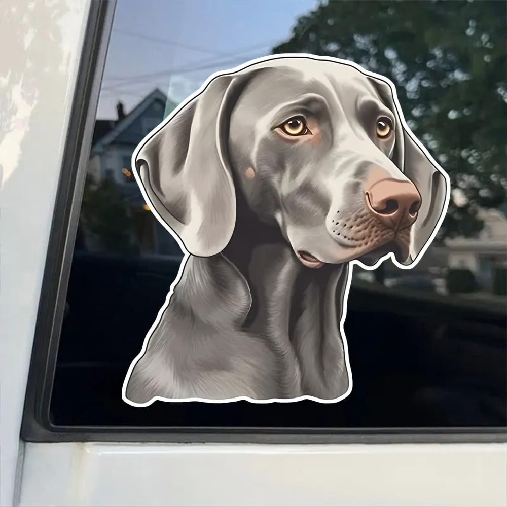 2 Stück 12 x 13 cm, Weimaraner-Autoaufkleber, selbstklebend für LKW, Motorräder, Laptops – für drinnen und draußen, Dekoration für Zuhause | #DZ114