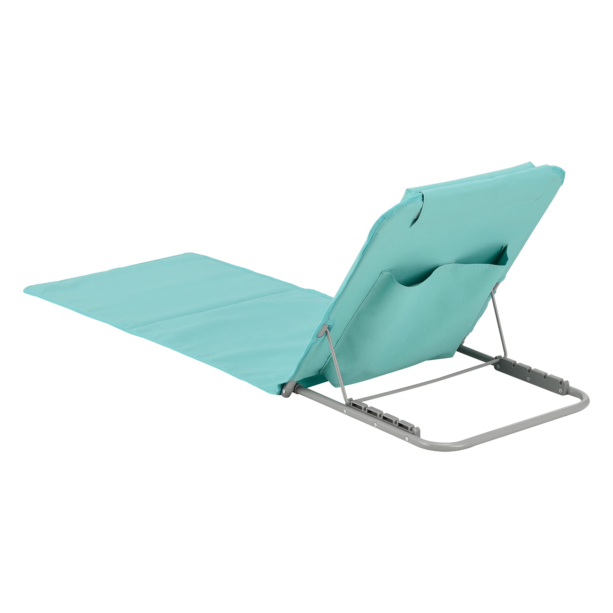[en.casa] Lot de 2 Matelas de Plage Bain de Soleil avec Dossier Inclinable Structure Solide Ensemble Tapis Rembourrés avec Repose-Tête Sac de Transport Acier Polyester Turquoise