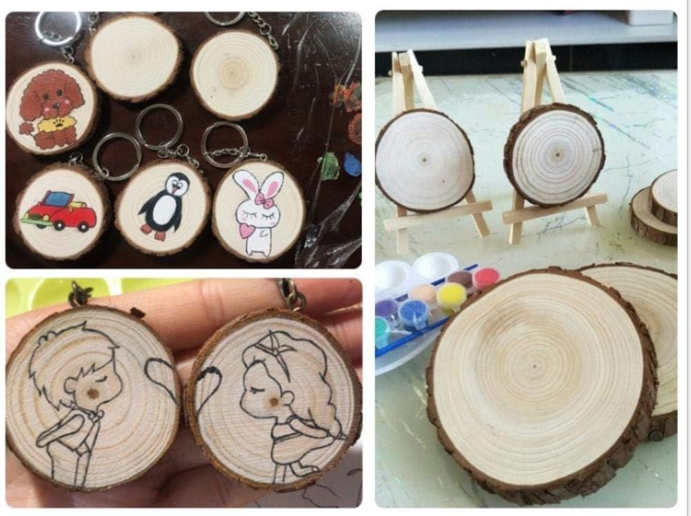 20 Unfinished Wood Slices Hand-painted Wooden Keychain Vintage DIY Wooden Car Bag Pendant