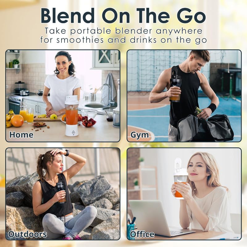 Image of Blender 1.458oz Cordless Mini 22.45 Watt Portable Squeezed Juices 534.15mAh Self BPA Free Portable 31.456 Sharp Blade kongzhongbai