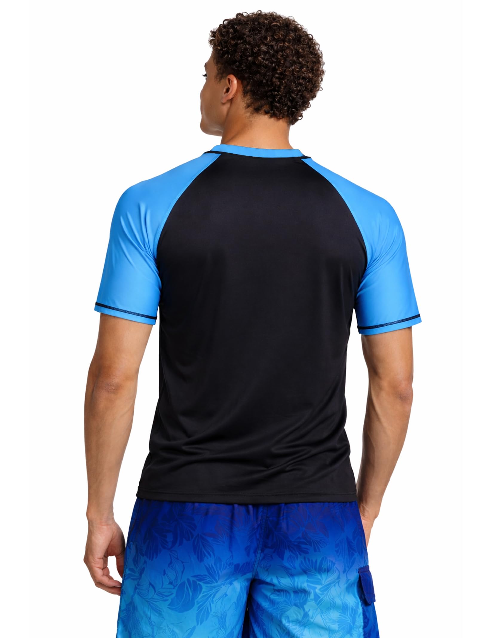 Liberty Imports Camicie da Nuoto A Maniche Corte UV Maglietta Rash Guard Uomo