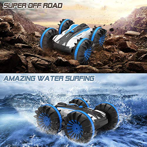 Pussan Car Toys For 6-12 Year Old Boys Amphibious Remote Control Car For Kids 2.4 Ghz Rc Stunt Car For Boys Girls 4Wd Off Road Monster Truck Birthday Gifts Remote Control Boat Beach Toy #TOP1