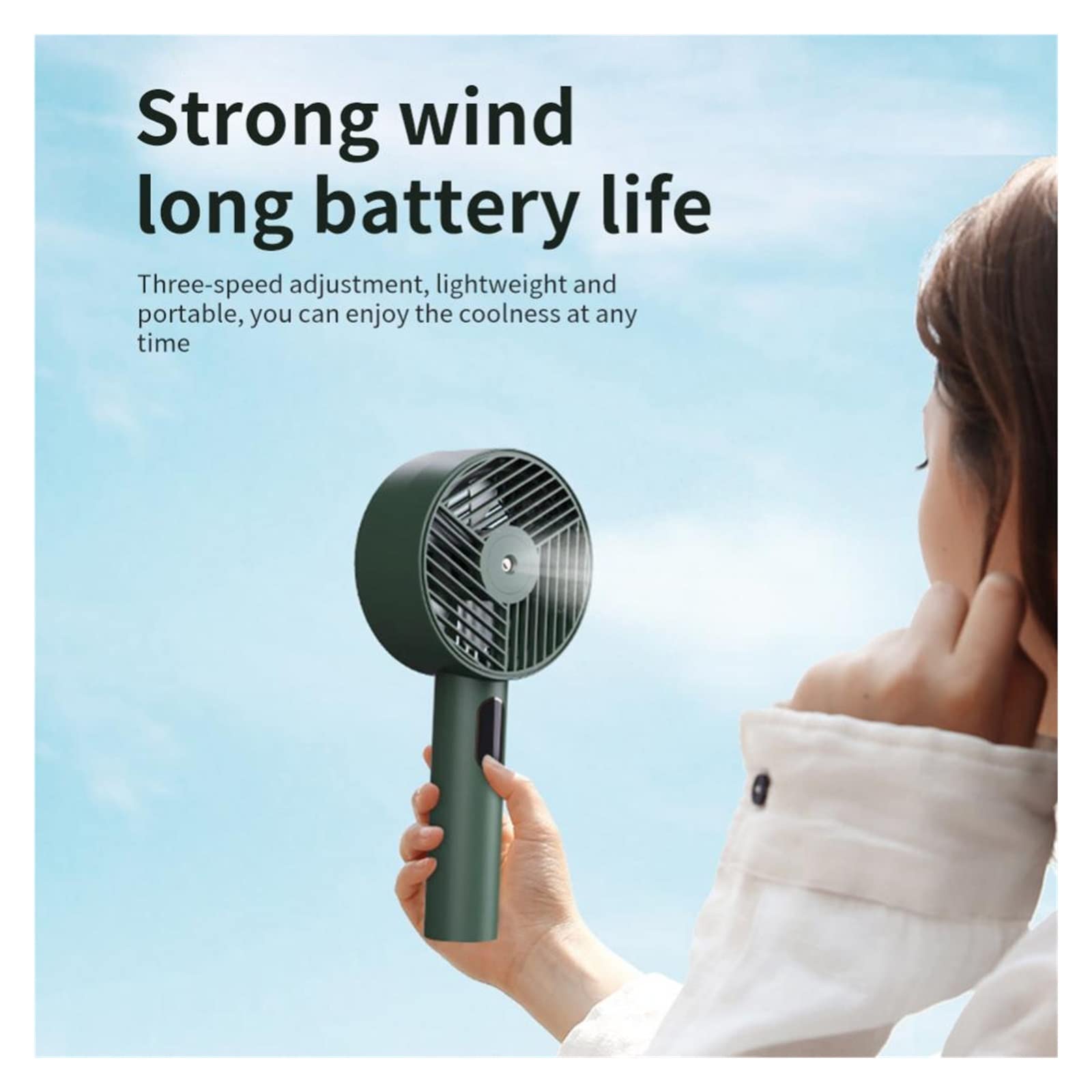 Elektryczny rozpylacz wody w sprayu wentylator mgiełki USB akumulator ręczny Mini chłodzenie klimatyzator nawilżacz nawilżanie chłodzący Przepływ Powietrza Komfort Orzeźwiająca Bryza(Pink)