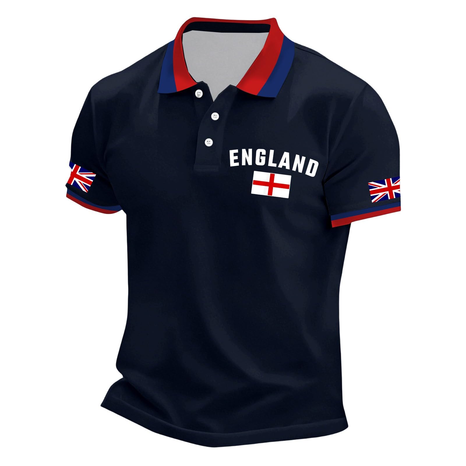 Men's Union Jack Polo Shirts 2026 England National Day Golf Shirt Great British Bunting Flags Golf Tops Casual Short Sleeve Poloshirts Festival Tee Top