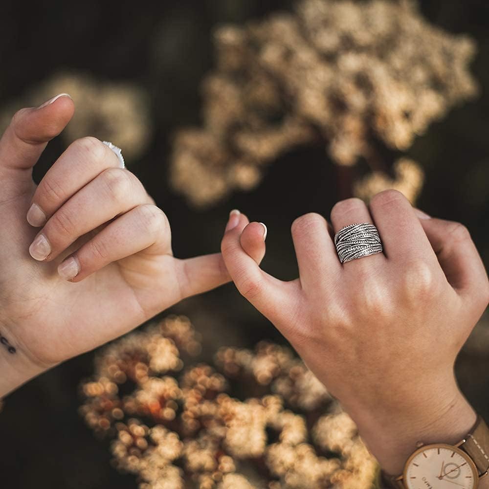 Mytys 2 Tone Intertwined Crossover Statement Ring Fashion Chunky Band Rings for Women Wide Index Finger Rings Costume Jewelry - Image 3