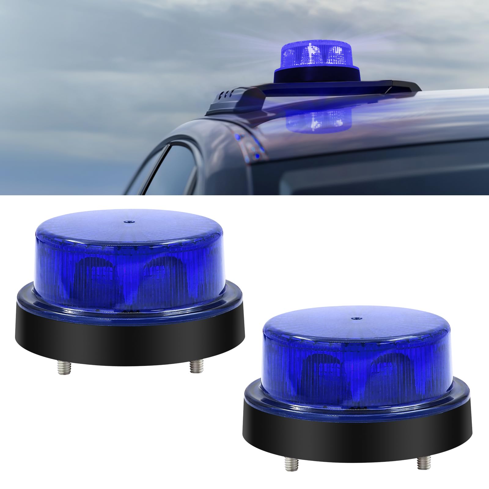 Biqing Led-zwaailicht, oranje, 15 W, stroboscooplicht, noodgevallen, waarschuwingslicht, 12 V, 24 V, noodlicht, stroboscoop, voor vrachtwagen, sneeuwjacht, sleepwagen, hefbrug