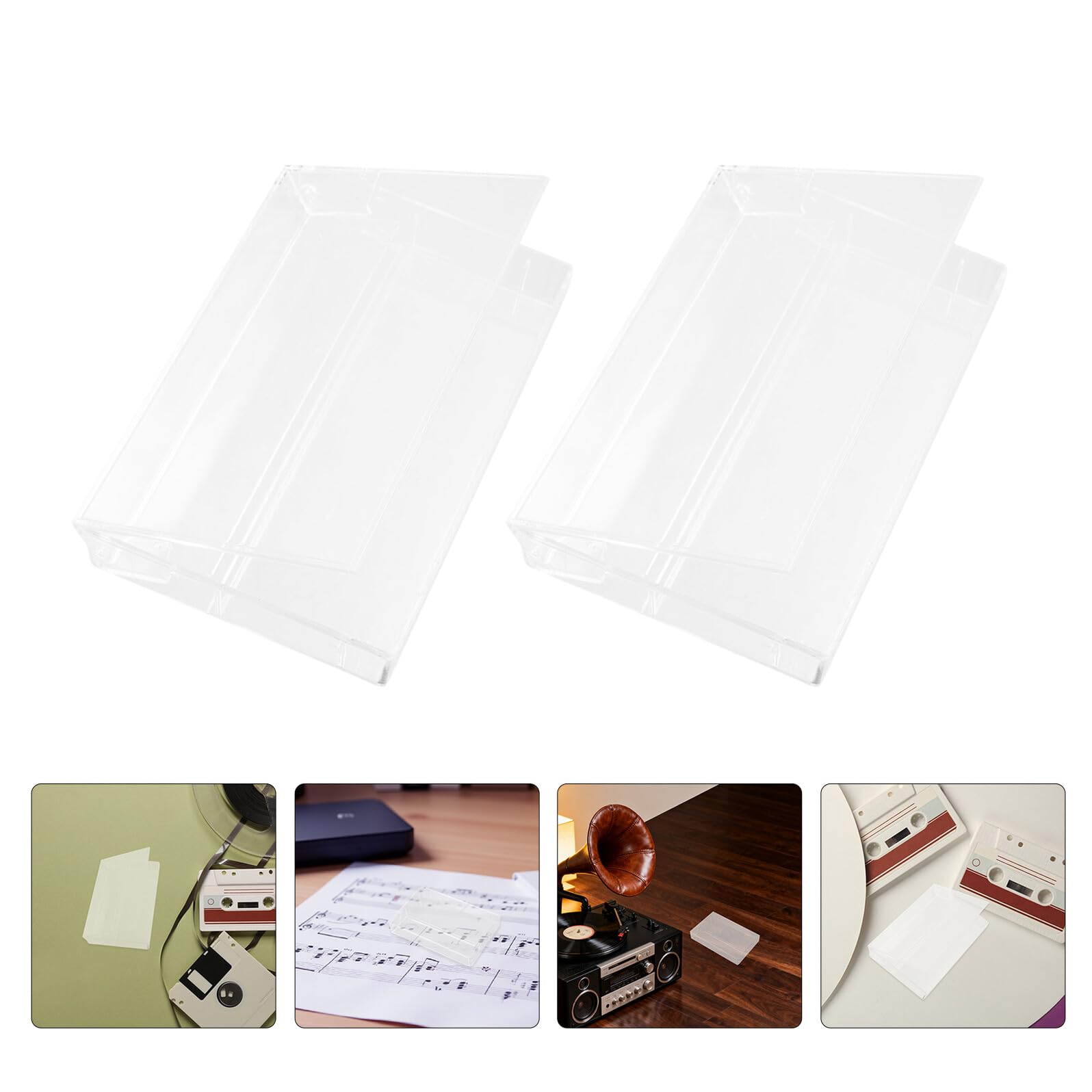 SHINEOFI Organisateur de Cassettes Audio Rétro 15 Pièces en Plastique Pp Grand Espace Intérieur et Design Portable Rangement la Maison Voyage