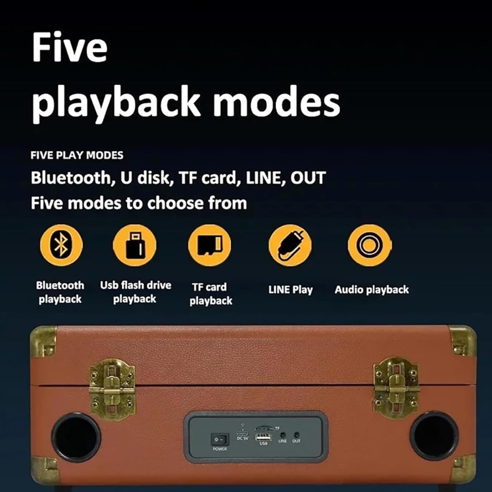 Máquina de Karaoke para Adultos, conexión Inteligente/Distancia: Aprox. 10 m, 5 Modos de reproducción, con 2 micrófonos de Karaoke, para Toda la Familia. (Brown)