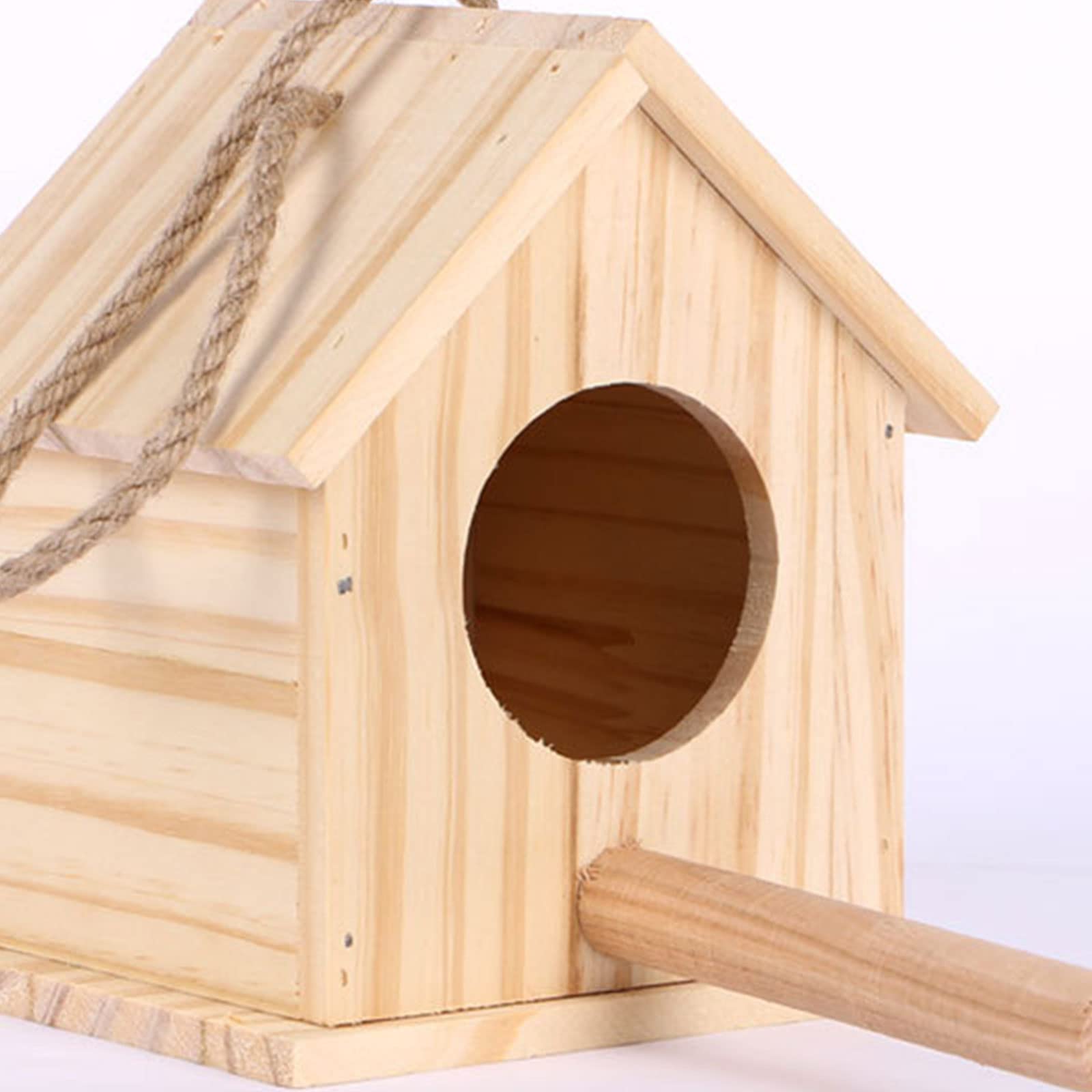 Caja de cría pájaros Madera | For periquitos y agapornis: caja nido de madera con percha