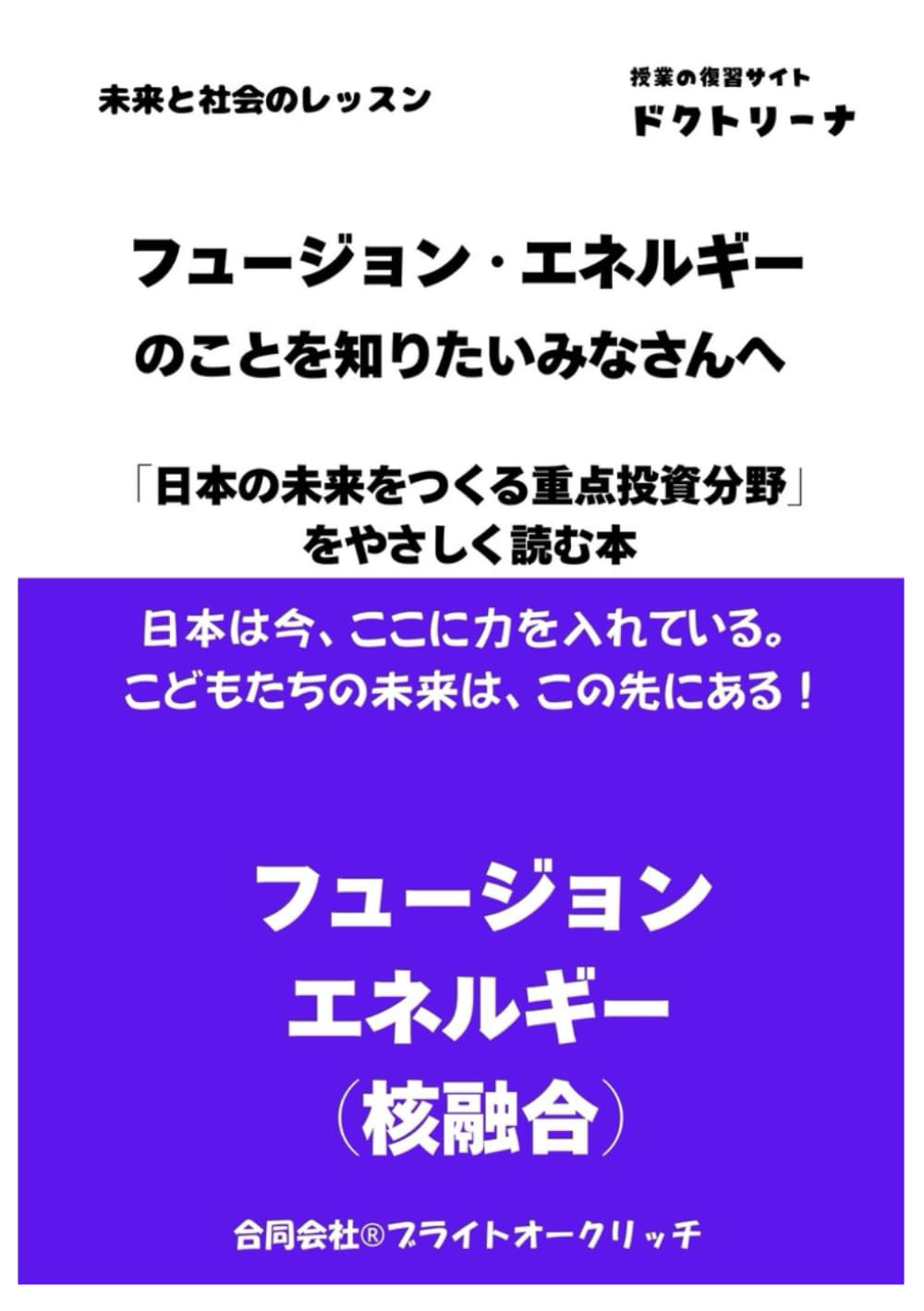 フュージョン・エネルギーのことを知りたいみなさんへ: 「日本の未来をつくる重点投資分野」 をやさしく読む本