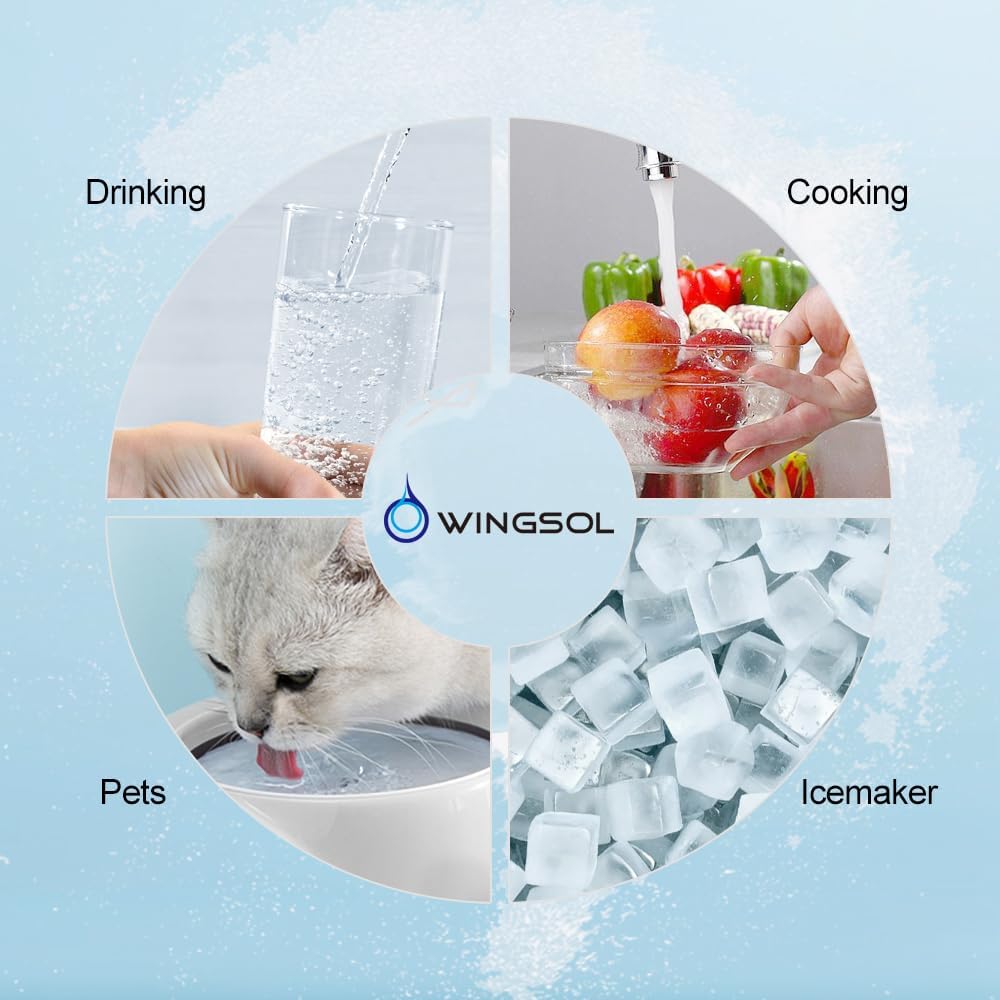 WINGSOL 12" Under Sink Water Filter with Faucet and Quick Connect