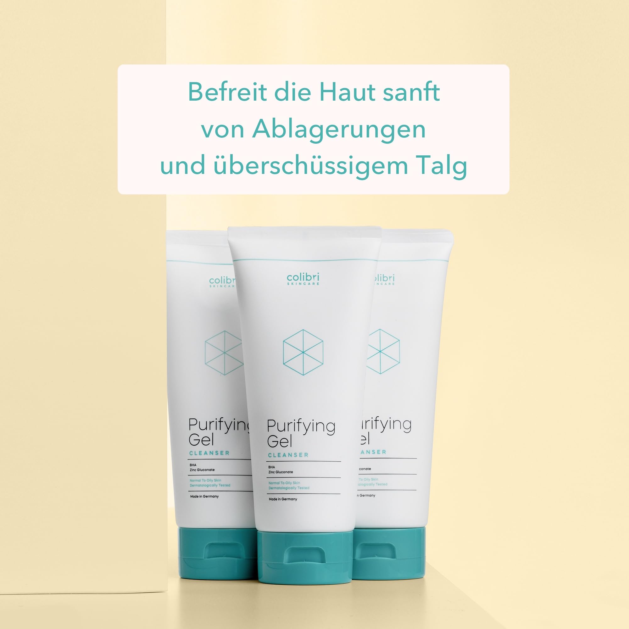 colibri skincare Purifying Gel Cleanser 200ml - bekannt aus TikTok und Instagram - Waschgel für das Gesicht mit Salicylsäure (BHA) für eine intensive, porentiefe Gesichtsreinigung - Made in Germany