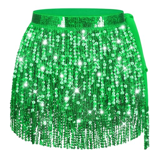 Green Sequin Skirt for Women Green Sparkly Skirt Women Metallic Skirts for Womens Rave Outfits for Womens Sequin Skirts
