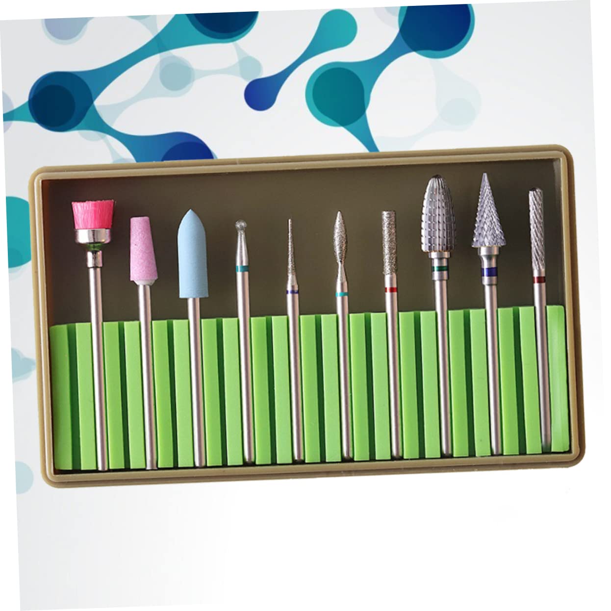 POPETPOP 3 Set Punta del Chiodo Spazzola Lima per Unghie Testa di Macinazione del Chiodo Punta del Chiodo del Diamante Punte di Ricambio per Trapano per Unghie Kit per Unghie para Uñas