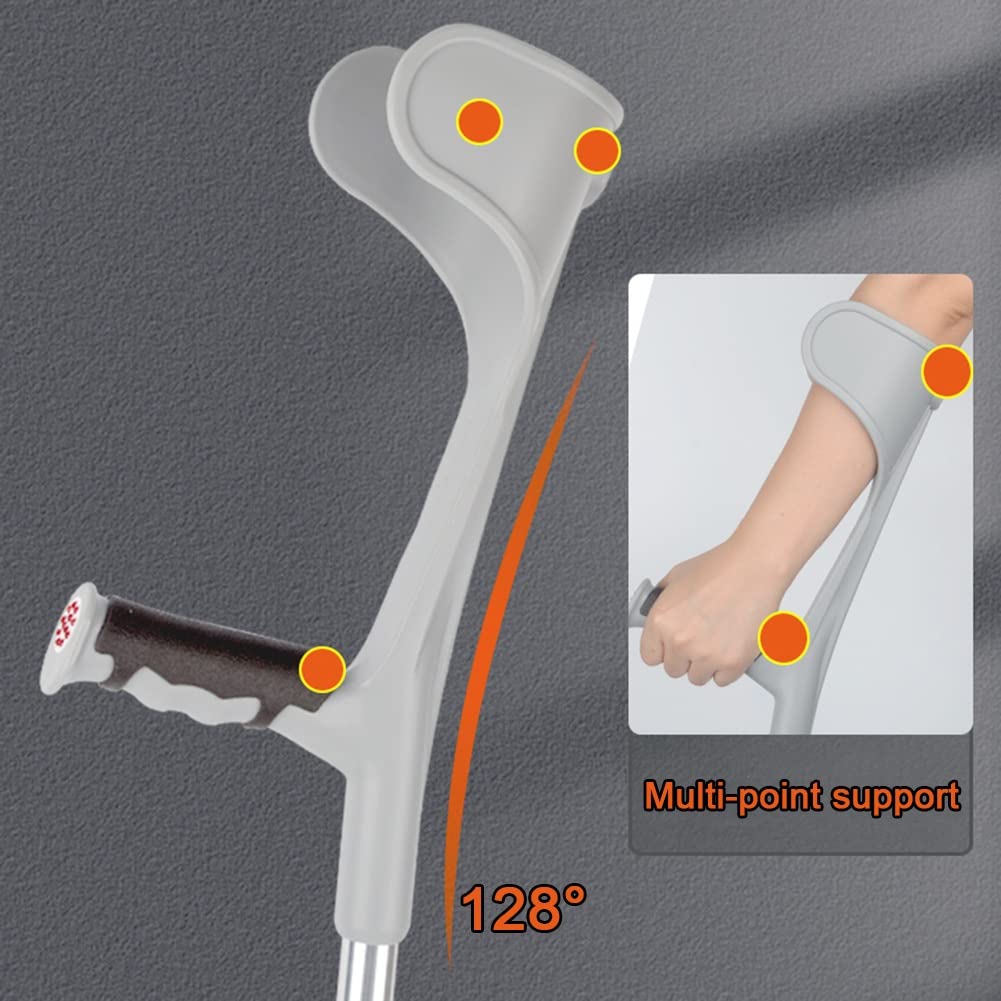 Muletas Plegables de Antebrazo para Adultos, Bastón Médico, Muletas Ergonómicas Ligeras de Aluminio, Regulables en Altura a 10 Velocidades (Color : Zwart, Size : 1 Pair)