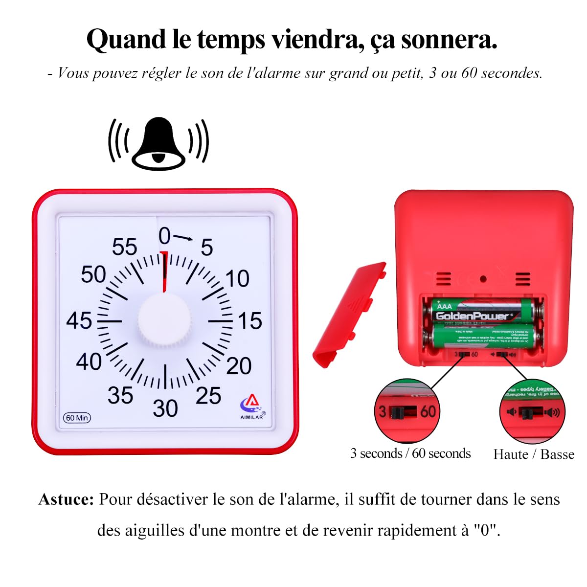 Minuterie De 60 Minutes, Minuterie De Classe, Compte à Rebours Pour Enfants Et Adultes Outil De Gestion Du Temps Denseignement 84703250