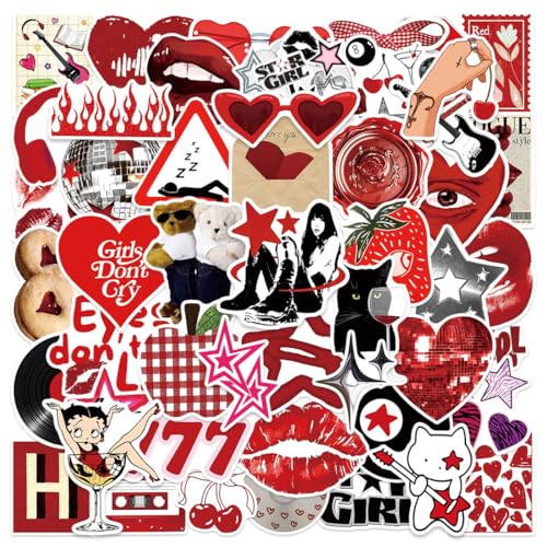 GGUFAY 50 Pcs Autocollants Downtown Y2K Girls pour Ordinateur Portable, Stickers Kindle, Snowboard, Valise, Scrapbook, Skateboard, Bagage, Graffiti, Adolescent, Garçon, Fille, Résistant à l'eau