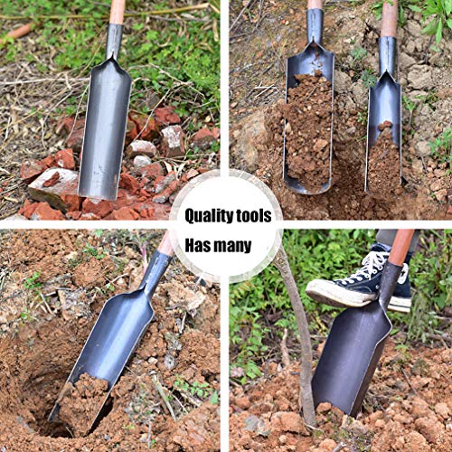 LXFMZ Gardening Tool Quality Steel Shovel with Metal Digging Spade, Multi-Use Shovel for Digging, Farm Garden Steel Gardening Soil Spade,Metallic,4512.5cm